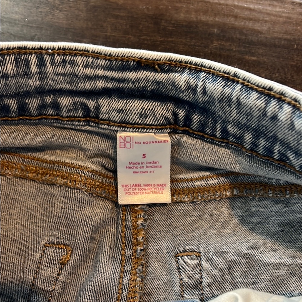 No Boundaries Blue Skinny Jeans Distressed Style - Picture 2 of 3